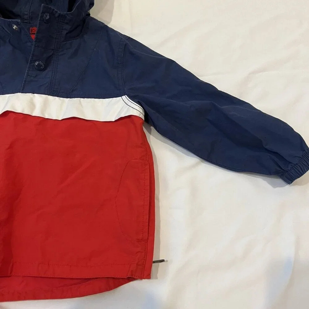 Gap Red White And Navy Blue Windbreaker Pullover Jacket Size 4